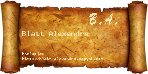 Blatt Alexandra névjegykártya