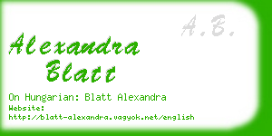 alexandra blatt business card